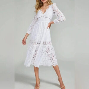 Generation Love feminine Mariella lace midi dress in white Sz XS cottagecore